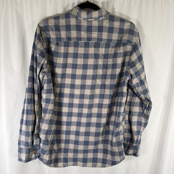 Alesbury Flannel Shirt Mens Medium Blue White Plaid Button Up Long Sleeve Cotton - Picture 9 of 11